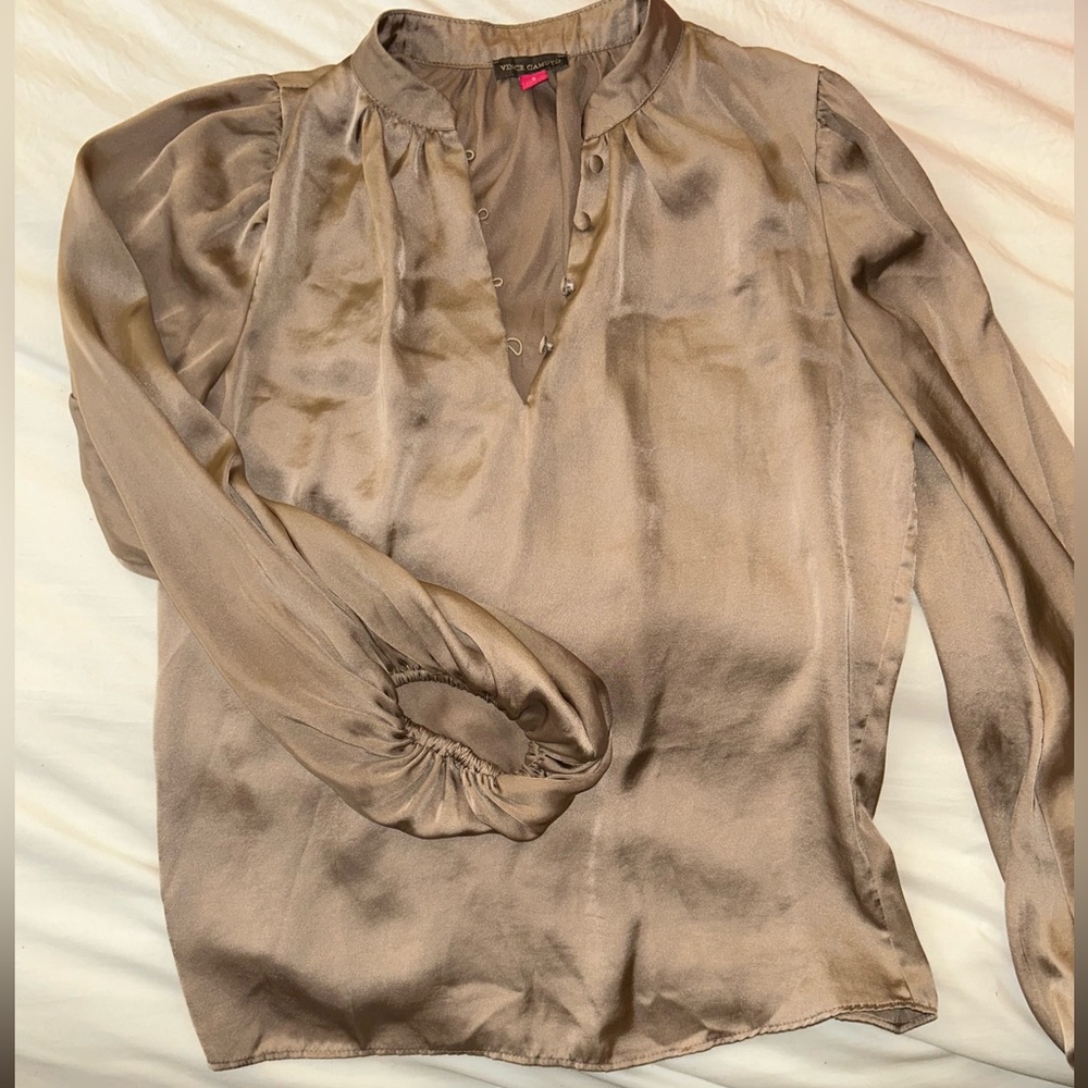 Vince Camuto Silky Tan Blouse